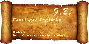 Faszinger Boglárka névjegykártya
